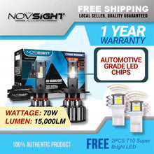 Load image into Gallery viewer, Novsight F03 LED Headlight 15,000 Lumens 70W
