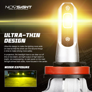 Novsight N12Y Yellow LED Headlight 10,000 Lumens 72W