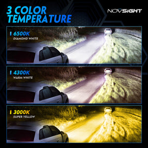 Novsight N61T LED Headlight Tri Color 13,000 Lumens 60W