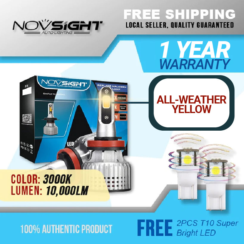 Novsight N12Y Yellow LED Headlight 10,000 Lumens 72W