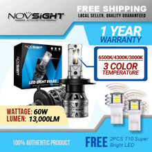 Load image into Gallery viewer, Novsight N61T LED Headlight Tri Color 13,000 Lumens 60W
